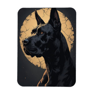 Magnet Flexible Portrait de Chien Noir pour Amoureux de Chiens Loy