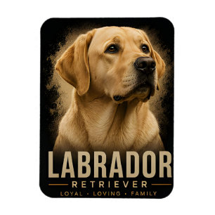 Magnet Flexible Portrait de Labrador Retriever Chien de Famille Fi