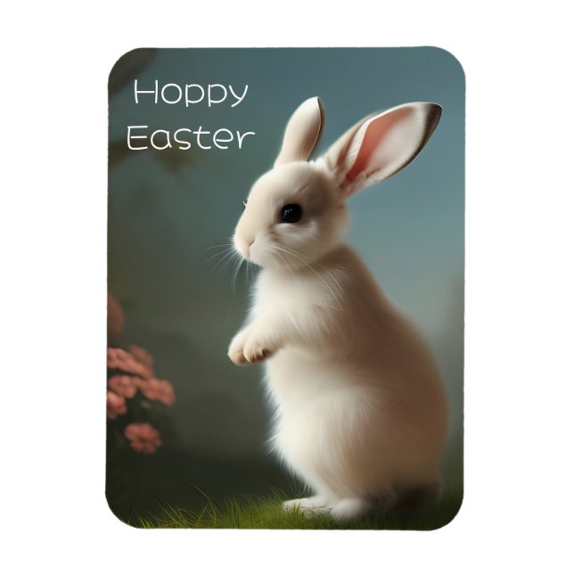 Magnet Flexible Portrait de lapin mignon (Vertical)