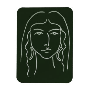 Magnet Flexible Portrait de malachite avec de longs cheveux