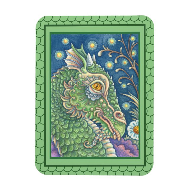 MAGNET FLEXIBLE PORTRAIT DE TÊTE DE DRAGON MÉDIÉVAL, IMAGINAIRE SI (Vertical)