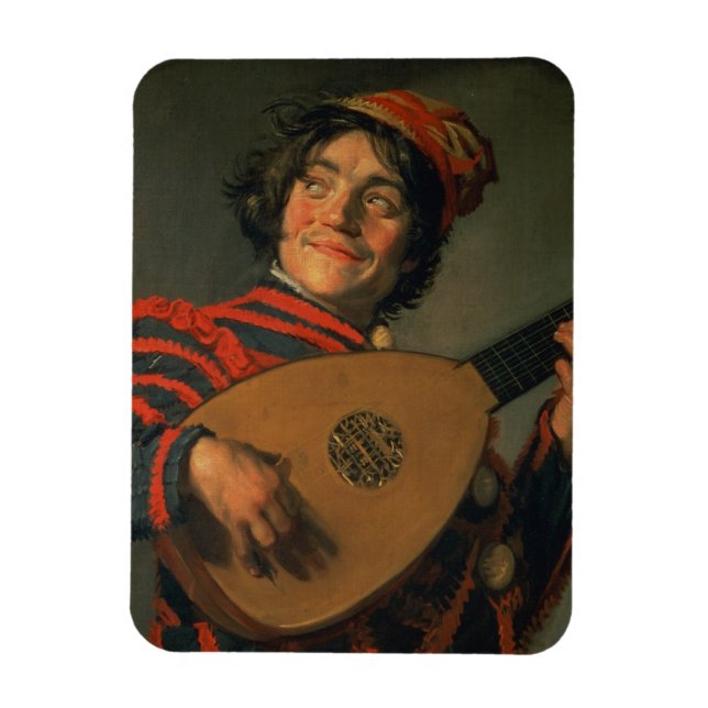 Magnet Flexible Portrait d'un Jester avec une Lute (huile sur toil (Vertical)