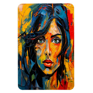 Magnet Flexible Portrait expressionniste vibrant Art Abstrait auda