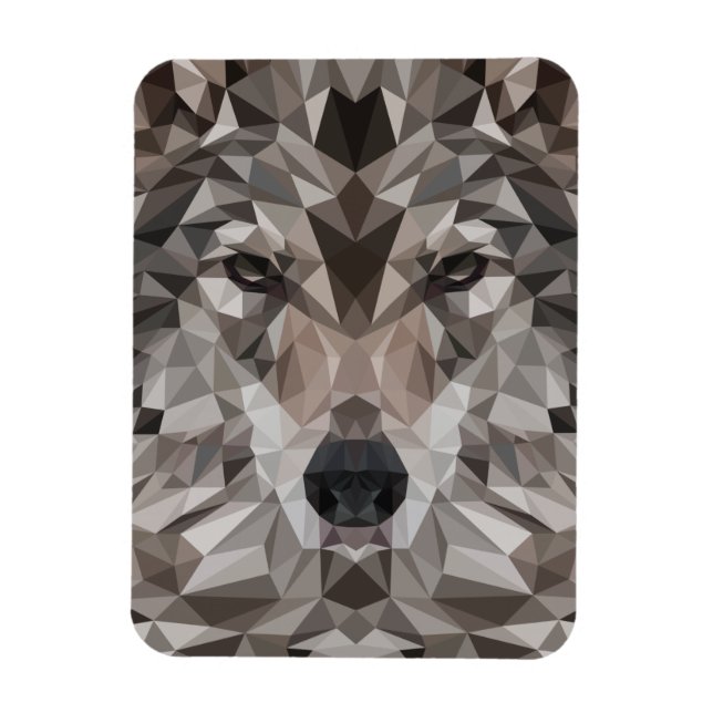 Magnet Flexible Portrait géométrique Wolf Lone (Vertical)
