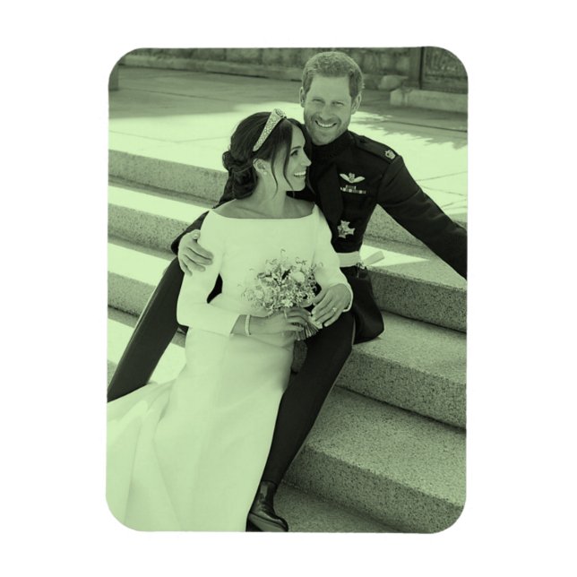 Magnet Flexible Portrait mariage Harry et Meghan stylisé (Vertical)