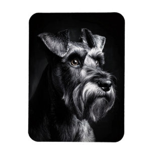 Magnet Flexible Portrait monochrome flexible de Schnauzer