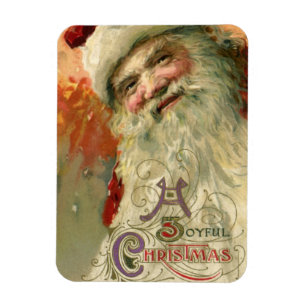 Magnet Flexible Portrait victorien de Père Noël, Noël vintage