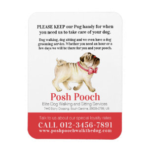 Magnet Flexible Posh pooch mignon carlin chien services de marche