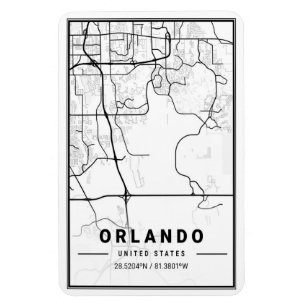 Magnet Flexible Poster de la carte de la ville de voyage d'Orlando