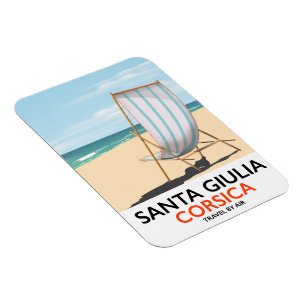 Magnet Flexible Poster de la plage père Noël Giulia Corse "Voyage 