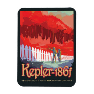 Magnet Flexible Poster De L'Espace Rétro De Kepler-186f.