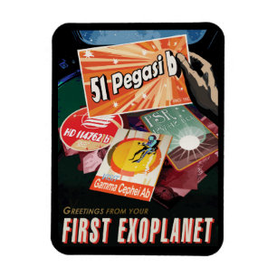 Magnet Flexible Poster de l'espace rétro - Exoplanet Discovery 51 