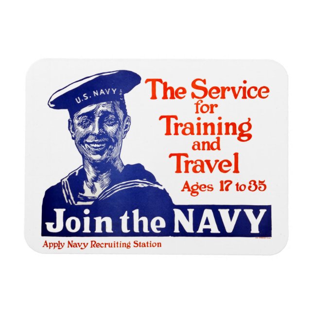Magnet Flexible Poster de recrutement de la marine américaine vint (Horizontal)