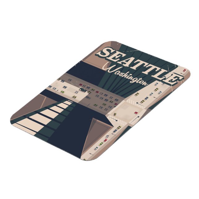 Magnet Flexible Poster de Seattle, Washington State Travel (Côté Gauche)