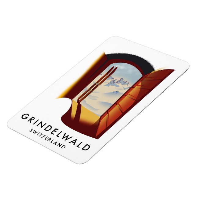 Magnet Flexible poster de ski Grindelwald Suisse (Côté Gauche)