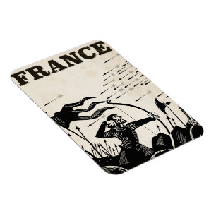 Magnet Flexible poster de voyage de France vintage. voiture médiév