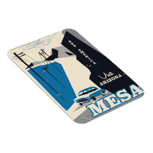 Magnet Flexible poster de voyage de style vintage Mesa Arizona