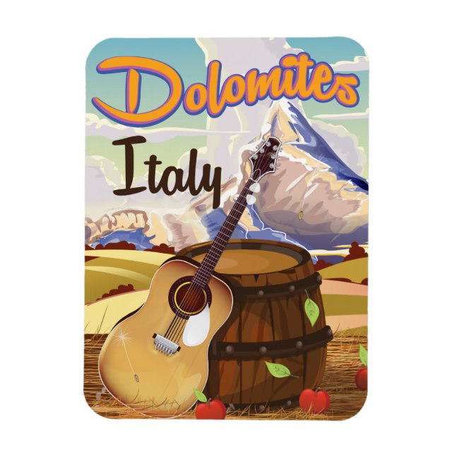 Magnet Flexible poster de voyage Dolomites Italie (Vertical)