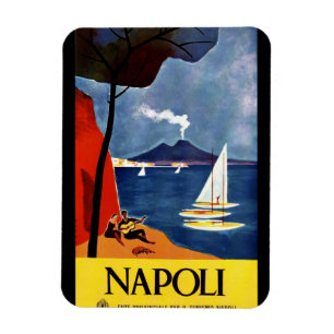 Magnet Flexible poster de voyage italien Naples vintage