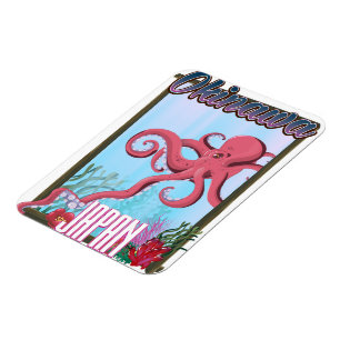 Magnet Flexible Poster de voyage Okinawa Japan Squid