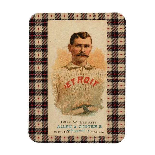 Magnet Flexible Poster du joueur de baseball antique Detroit (Vertical)