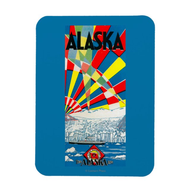 Magnet Flexible Poster du navire à vapeur de la ligne Alaska (Vertical)