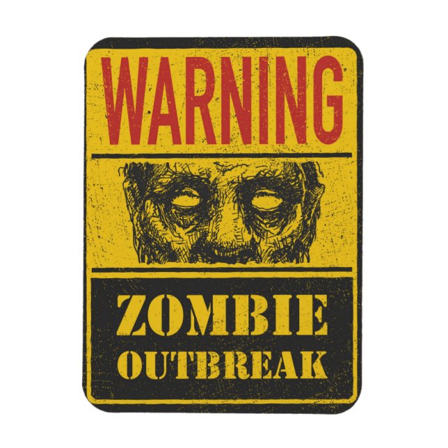 Magnet Flexible Poster Éclosion de Zombie. Panneau avec Zombie (Vertical)