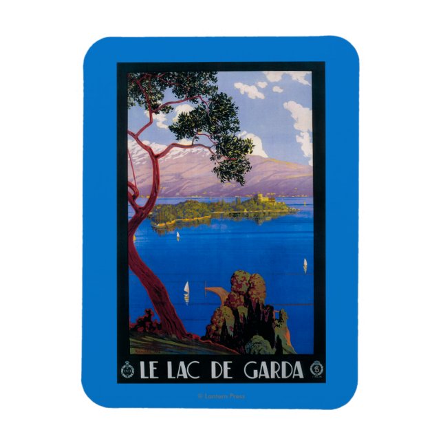 Magnet Flexible Poster promotionnel de voyage du lac de Garde (Vertical)
