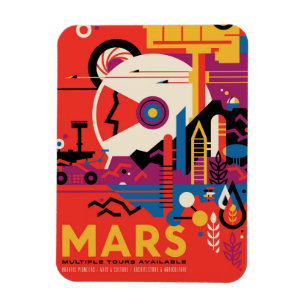 Magnet Flexible Poster spatial Retro - Programme d'exploration de 