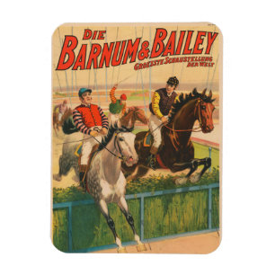 Magnet Flexible Poster vintage Allemand De Jockeys Sur Les Chevaux