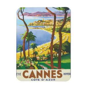 Magnet Flexible Poster Vintage voyage Cannes Côte d'Azur