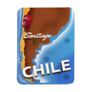 Magnet Flexible poster Vintage voyage chilien santiago