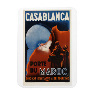 Magnet Flexible Poster Vintage voyage de Casablanca