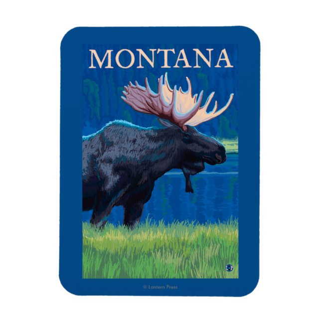 Magnet Flexible Poster Vintage voyage MontanaMoose (Vertical)