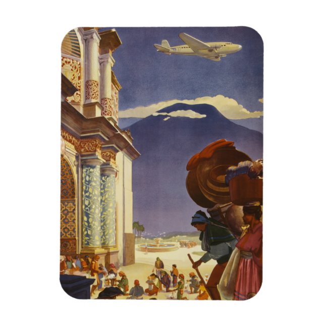 Magnet Flexible Poster Vintage voyage Pour Le Guatemala (Vertical)