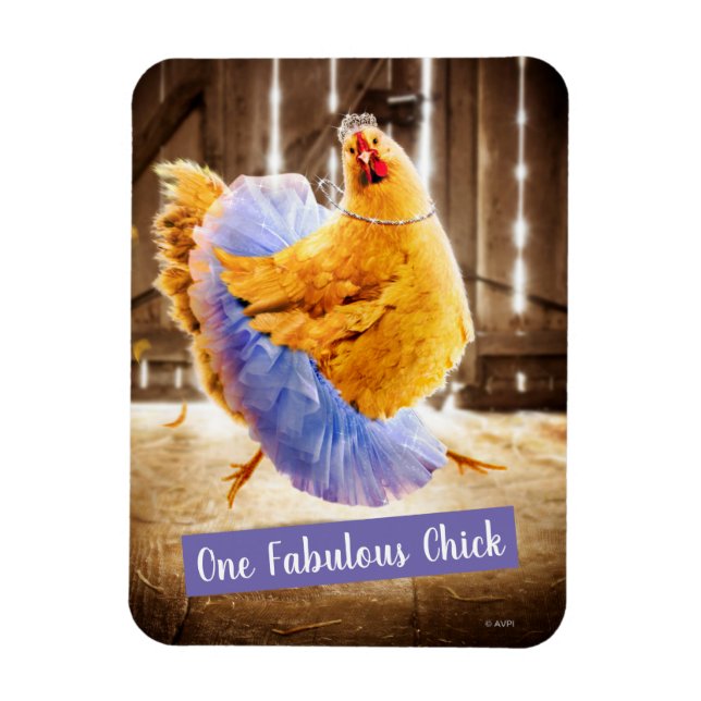Magnet Flexible Poulet dans un tutu (Vertical)