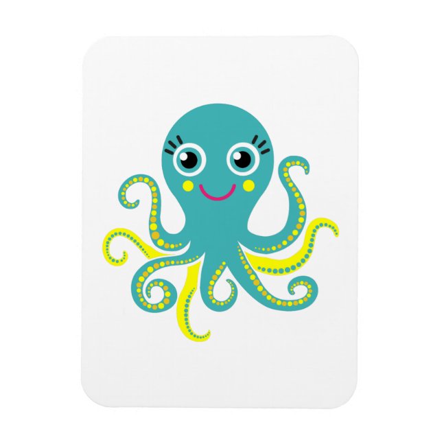 Magnet Flexible Poulpe bleu et jaune (Vertical)