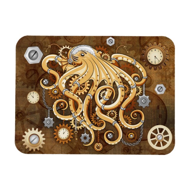 Magnet Flexible Poulpe Steampunk Rétro Fantastique Mécanique (Horizontal)