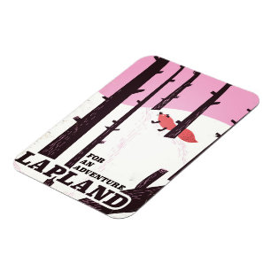 Magnet Flexible Pour une affiche vintage d'aventure en Laponie