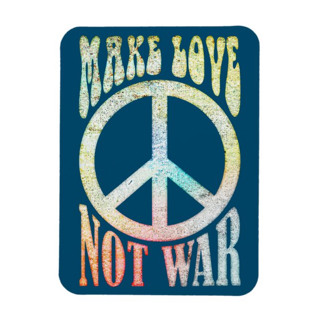Magnet Flexible Pouvoir Fleur Paix - Faire L'Amour Pas La Guerre 1 (Vertical)