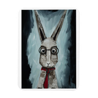 Magnet Flexible Power Tie. A rabbit with eye glasses and a red tie