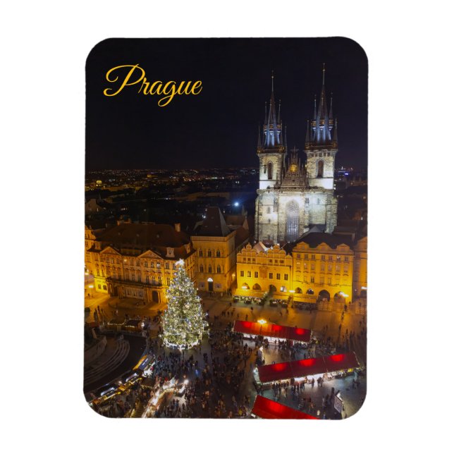 Magnet Flexible Prague Christmas Night Scene (Vertical)
