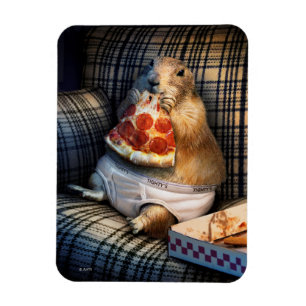 Magnet Flexible Prairie Dog Eating Pizza