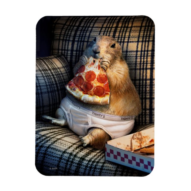 Magnet Flexible Prairie Dog Eating Pizza (Vertical)