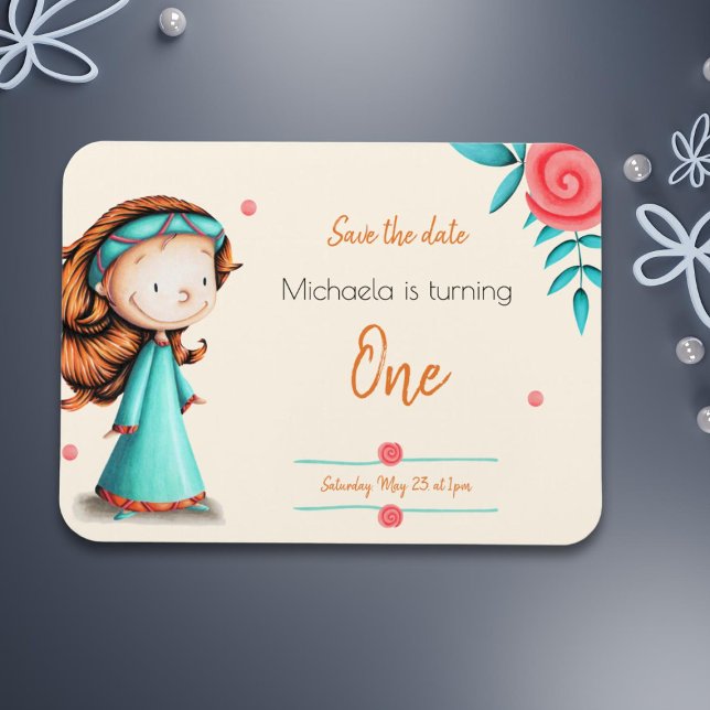 Magnet Flexible Premier anniversaire mignonne princesse enregistre (Créateur téléchargé)
