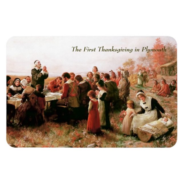 Magnet Flexible Premier Thanksgiving à Plymouth. Art (Horizontal)