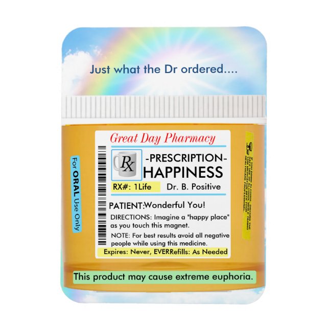 Magnet Flexible Prescription pour le bonheur (Vertical)