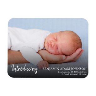 Magnet Flexible Présentation moderne Annonce de naissance photo de