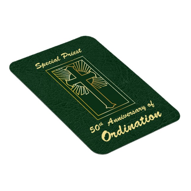 Magnet Flexible Prêtre 50e anniversaire de l'ordination look cuir (Côté Droit)