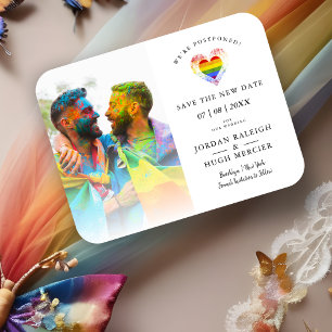 Magnet Flexible Pride Coeur arc-en-ciel Lesbian Mariage gay